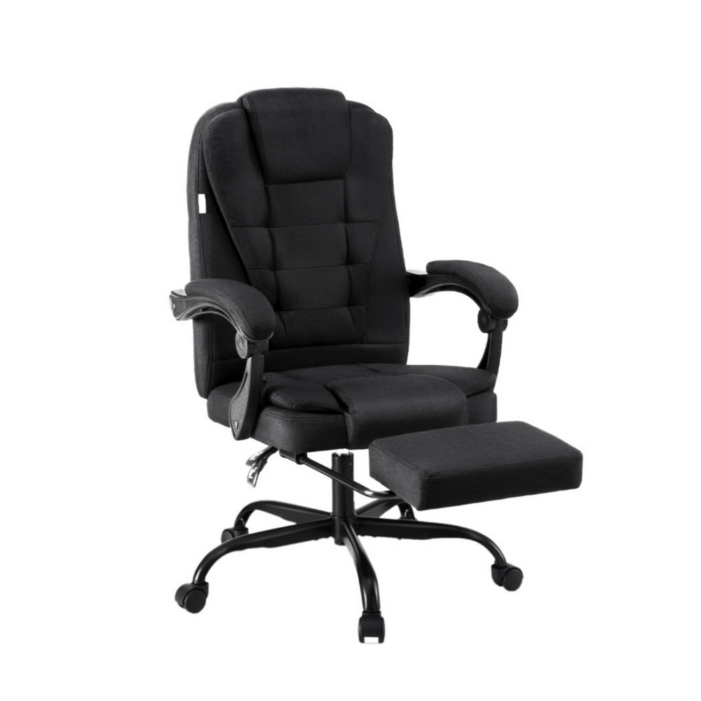 Artiss Office Chair Executive Fabric Seat Racing Computer Desk Chairs Footrest-Furniture > Office > Office & Desk Chairs-PEROZ Accessories