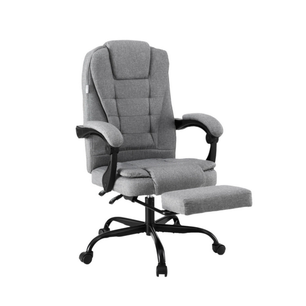 Artiss Office Chair Executive Fabric Seat Racing Computer Desk Chairs Footrest-Furniture > Office > Office & Desk Chairs-PEROZ Accessories
