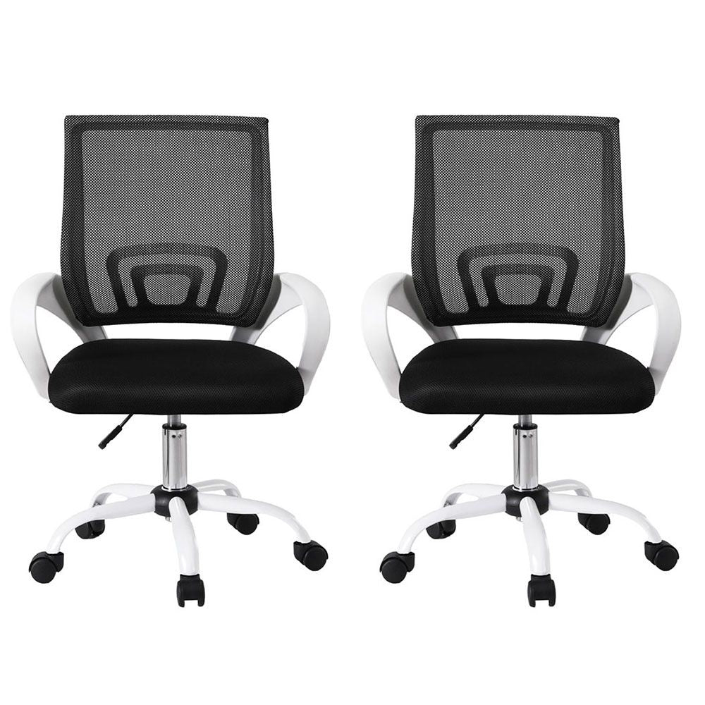 Artiss 2x Office Chair Mesh Computer Gaming Desk Chairs Work Study Mid Back-Furniture > Office > Office & Desk Chairs-PEROZ Accessories