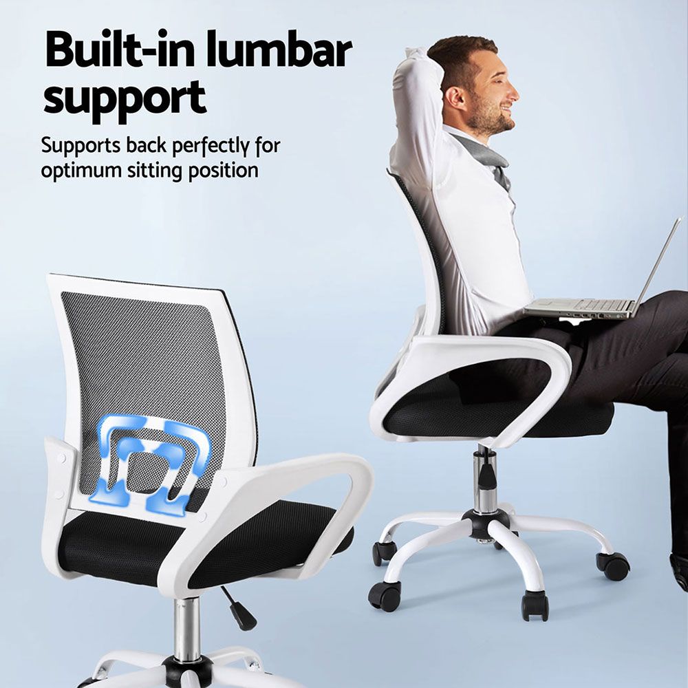 Artiss 2x Office Chair Mesh Computer Gaming Desk Chairs Work Study Mid Back-Furniture > Office > Office & Desk Chairs-PEROZ Accessories