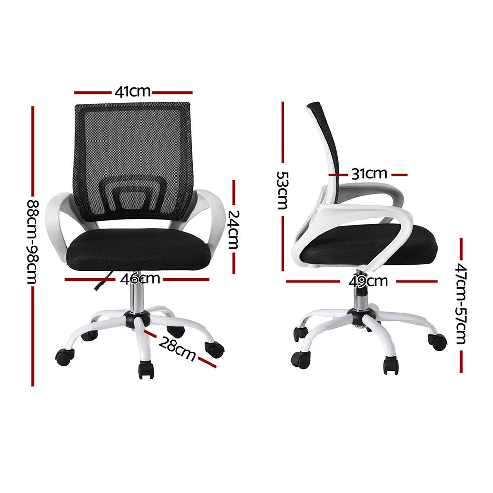Artiss 2x Office Chair Mesh Computer Gaming Desk Chairs Work Study Mid Back-Furniture > Office > Office & Desk Chairs-PEROZ Accessories