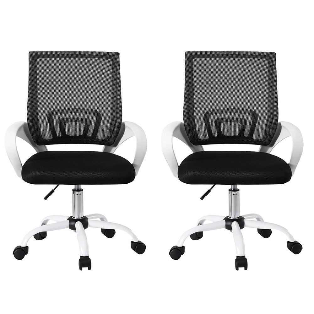 Artiss 2x Office Chair Mesh Computer Gaming Desk Chairs Work Study Mid Back-Furniture > Office > Office & Desk Chairs-PEROZ Accessories
