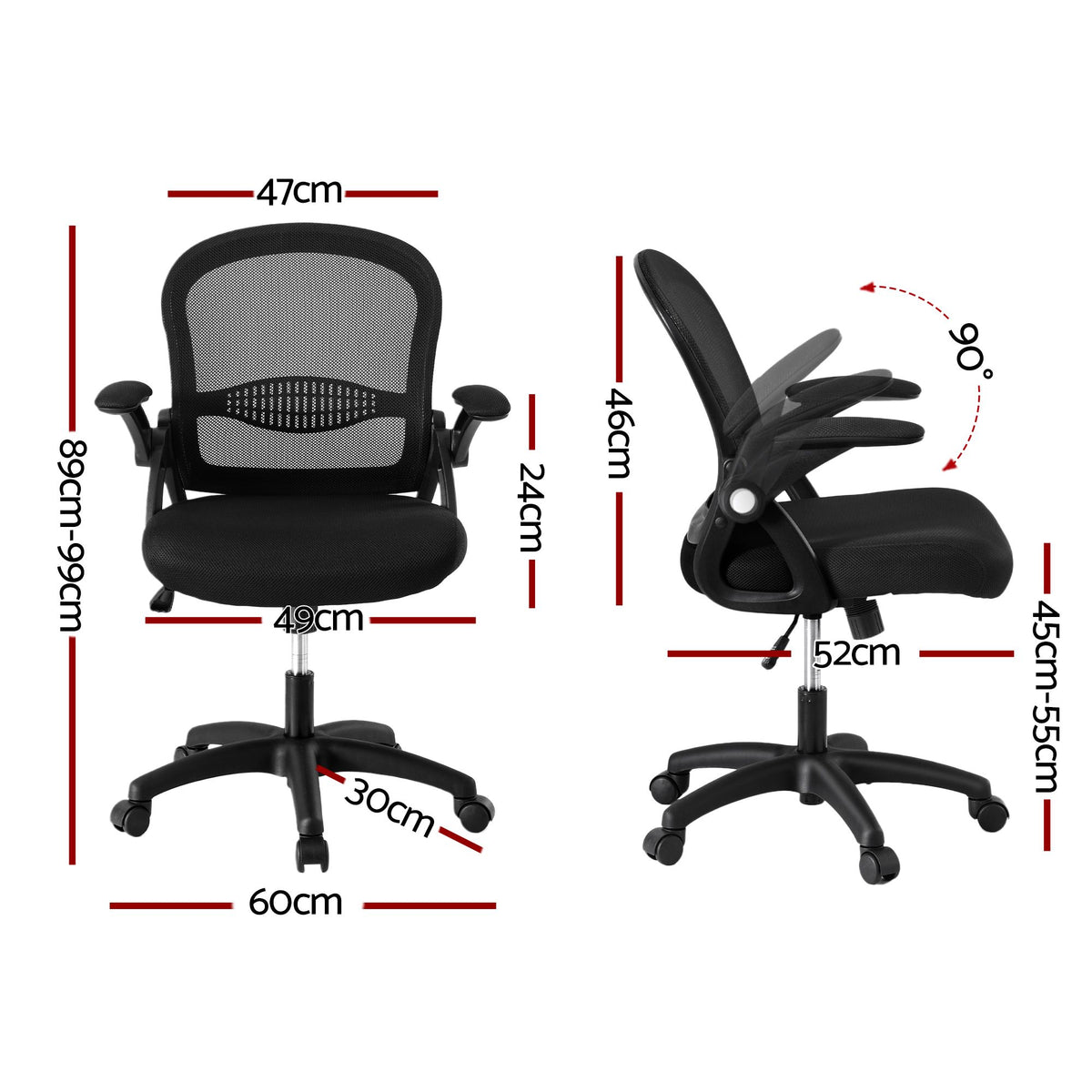 Artiss Mesh Office Chair Computer Gaming Desk Chairs Work Study Mid Back-Furniture > Office > Office & Desk Chairs-PEROZ Accessories