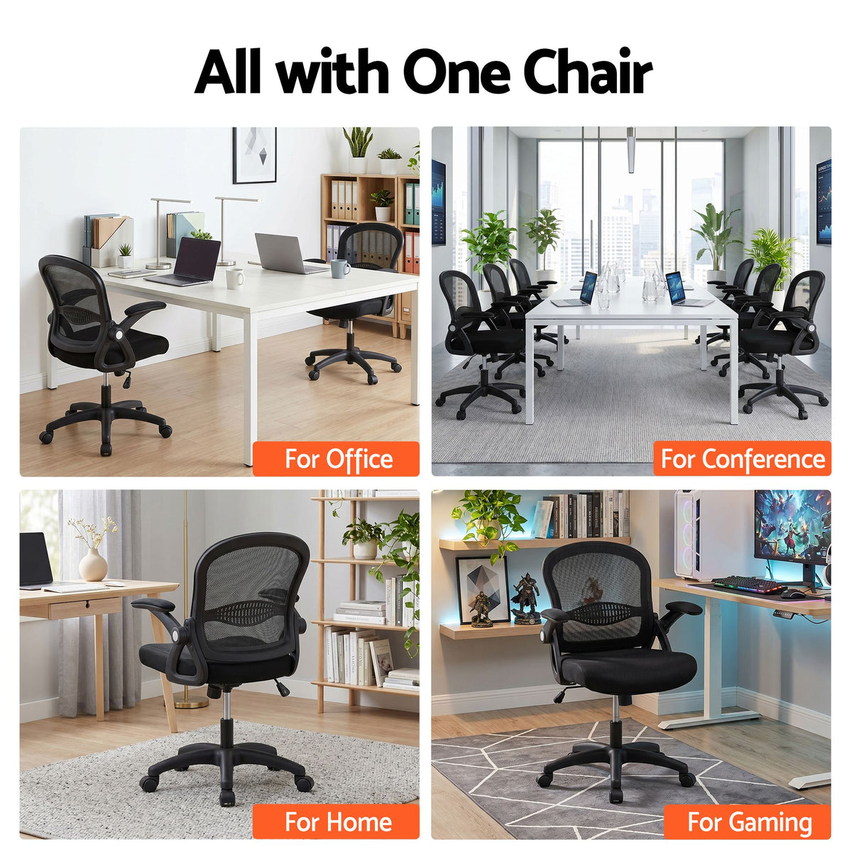 Artiss Mesh Office Chair Computer Gaming Desk Chairs Work Study Mid Back-Furniture > Office > Office & Desk Chairs-PEROZ Accessories
