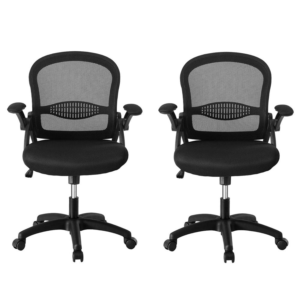 Artiss 2x Mesh Office Chair Computer Gaming Desk Chairs Work Study Mid Back-Furniture > Office > Office & Desk Chairs-PEROZ Accessories