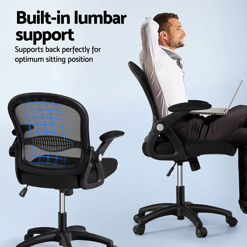 Artiss 2x Mesh Office Chair Computer Gaming Desk Chairs Work Study Mid Back-Furniture > Office > Office & Desk Chairs-PEROZ Accessories