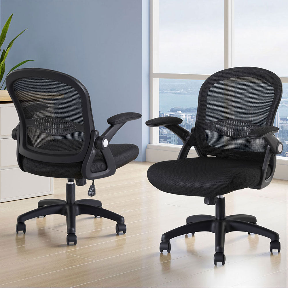 Artiss 2x Mesh Office Chair Computer Gaming Desk Chairs Work Study Mid Back-Furniture > Office > Office & Desk Chairs-PEROZ Accessories