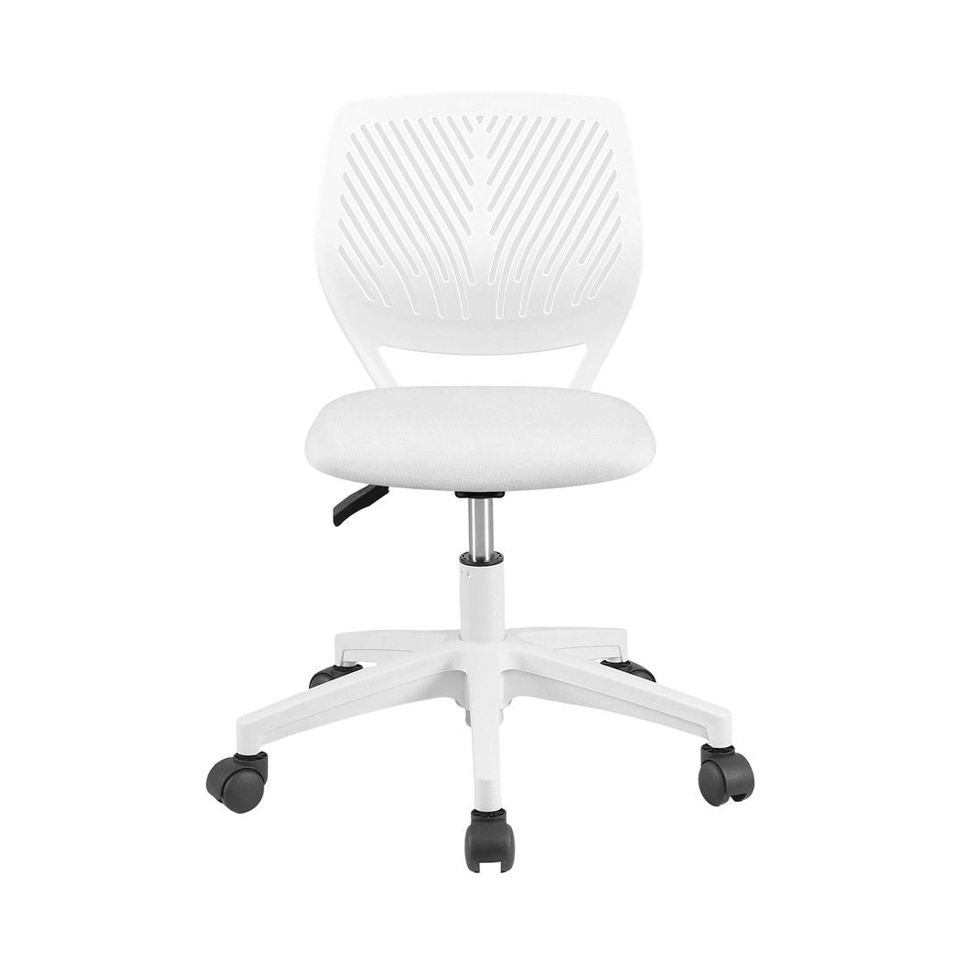 Artiss Ergonomic Office Chair Armless Study Chair Height Adjustable for Girls Boys Teens White-Furniture > Office > Office & Desk Chairs-PEROZ Accessories