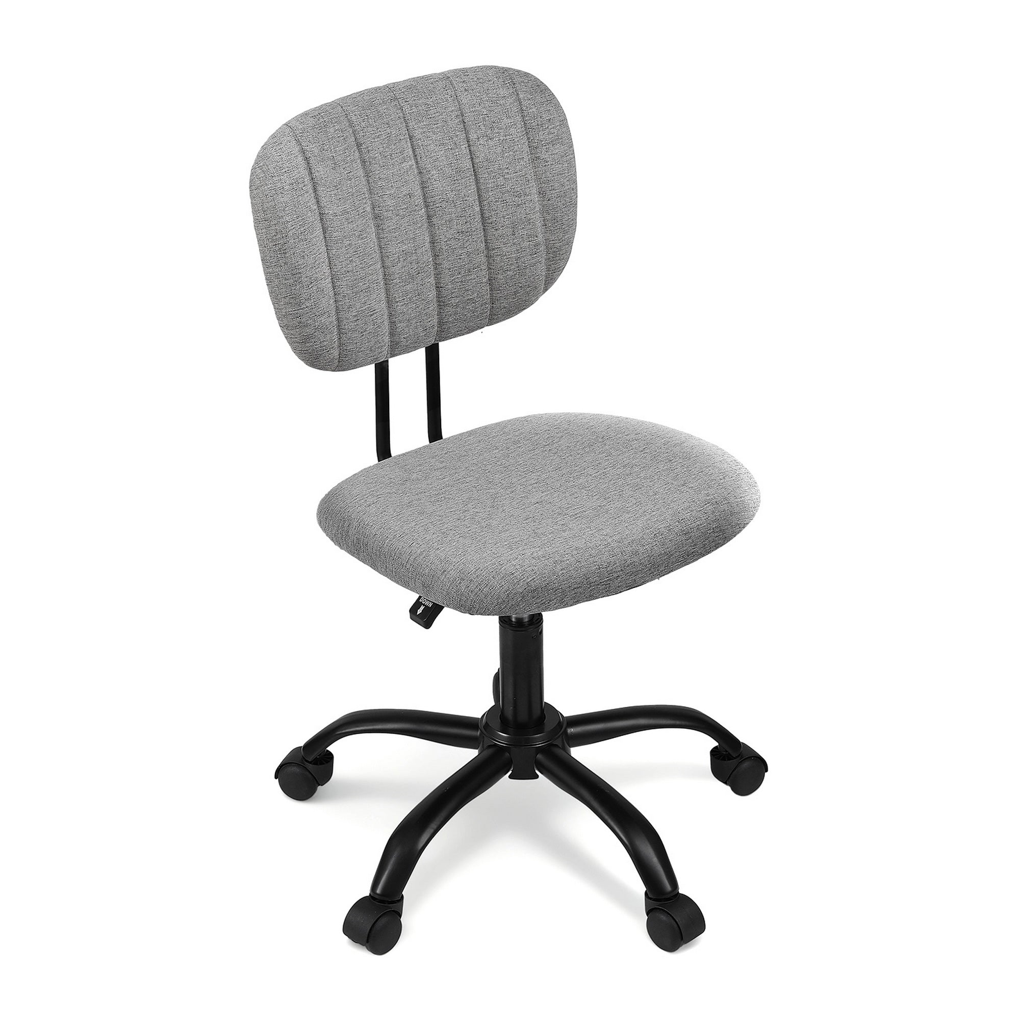 Artiss Armless Office Chair with Wheels, Ergonomic 360° Swivel Home Office Desk Chair, Height Adjustable Computer Task Chair with Fabric Back and Seat for Small Space, Grey-Furniture > Office > Office & Desk Chairs-PEROZ Accessories