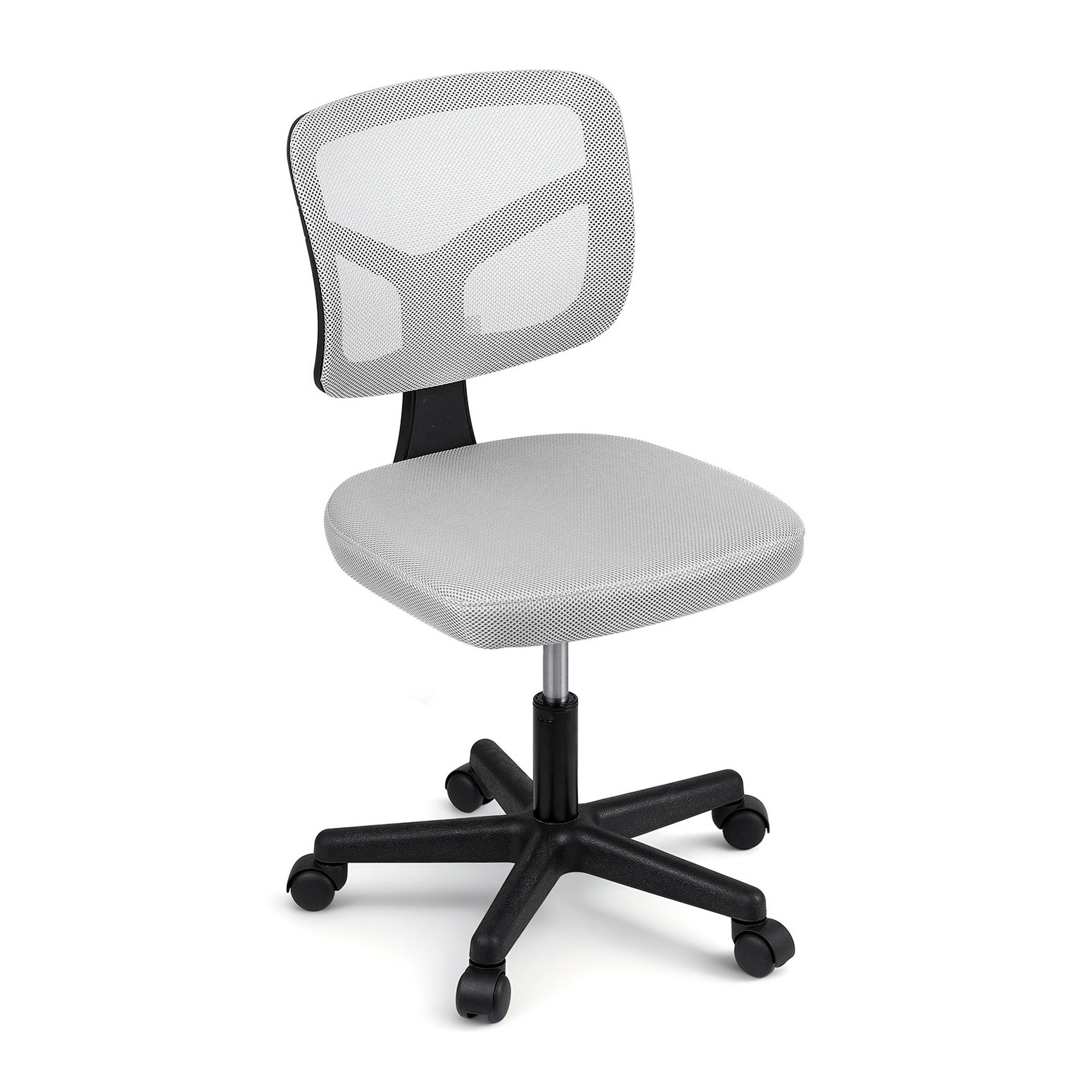 Artiss Armless Office Chair with Wheels, Ergonomic 360° Swivel Home Office Desk Chair, Height Adjustable Computer Task Chair with Fabric Back and Seat for Small Space, Grey-Furniture > Office > Office & Desk Chairs-PEROZ Accessories
