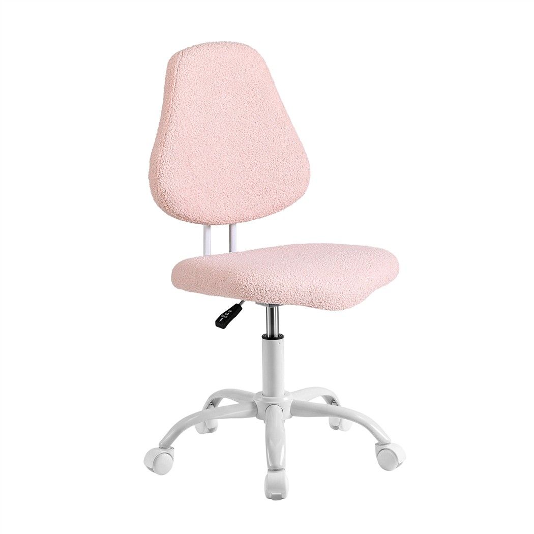 Artiss Armless Office Chair Ergonomic Soft Fleece Height Adjustable Vanity Desk Chair Pink-Furniture > Office > Office & Desk Chairs-PEROZ Accessories