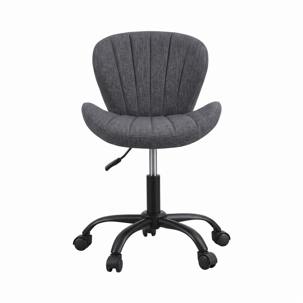 Artiss Ergonomic Office Chair Armless Height Adjustable Computer Desk Chair Fabric Dark Grey