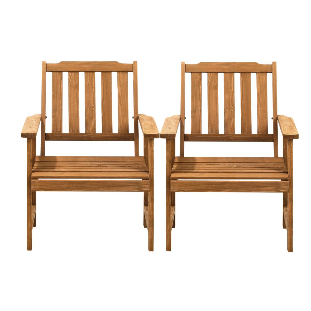 Livsip Outdoor Armchair Wooden Patio Furniture Set of 2 Chairs Set Garden Seat-Outdoor Patio Sets-PEROZ Accessories