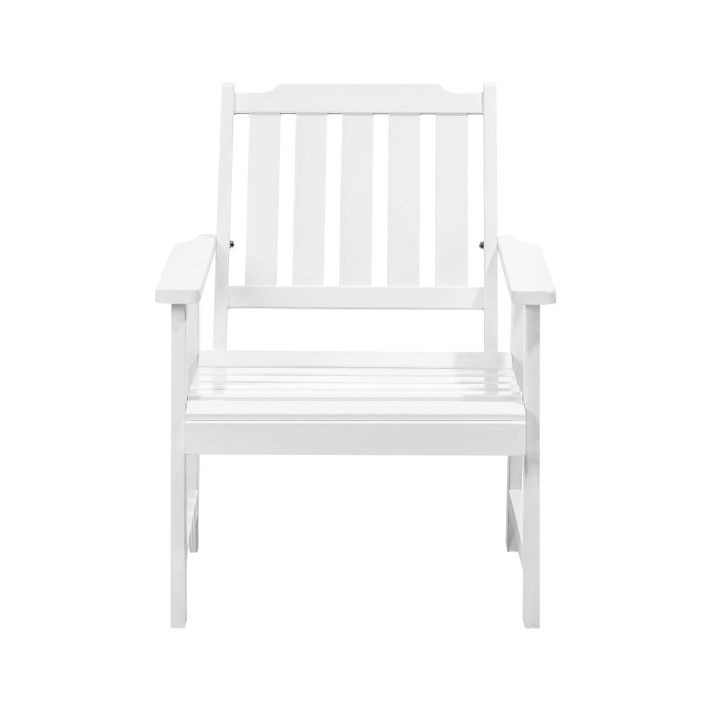 Livsip Outdoor Armchair Wooden Patio Furniture Chairs Garden Seat White-Outdoor Patio Sets-PEROZ Accessories