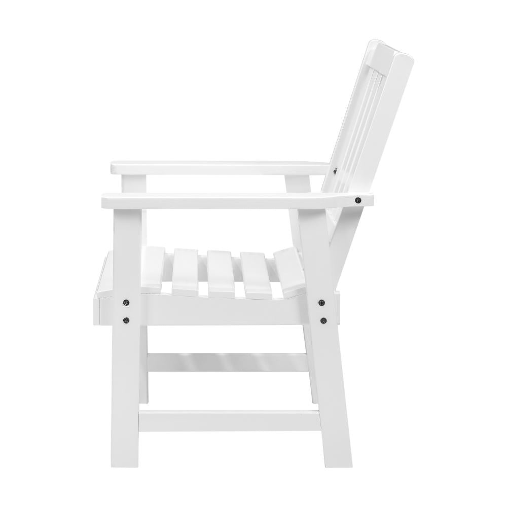 Livsip Outdoor Armchair Wooden Patio Furniture Chairs Garden Seat White-Outdoor Patio Sets-PEROZ Accessories