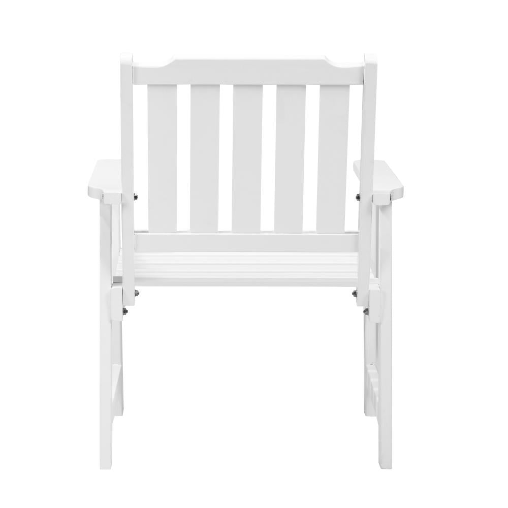 Livsip Outdoor Armchair Wooden Patio Furniture Chairs Garden Seat White-Outdoor Patio Sets-PEROZ Accessories