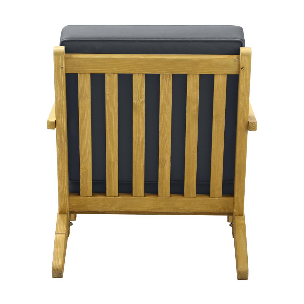 Livsip Outdoor Armchair Wood Sun Lounge with Foot Stool-Outdoor Patio Sets-PEROZ Accessories