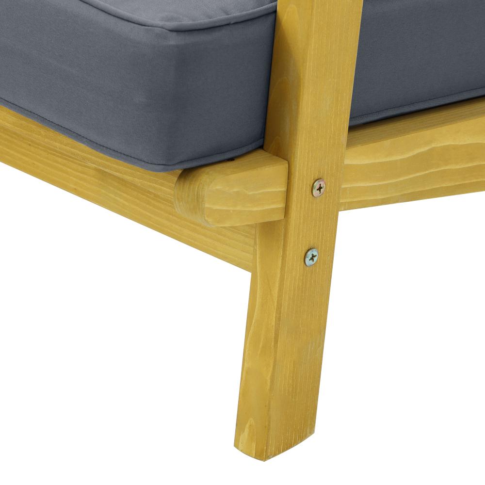 Livsip 2PCS Outdoor Armchair Wooden Sun Lounge with Foot Stool-Outdoor Patio Sets-PEROZ Accessories