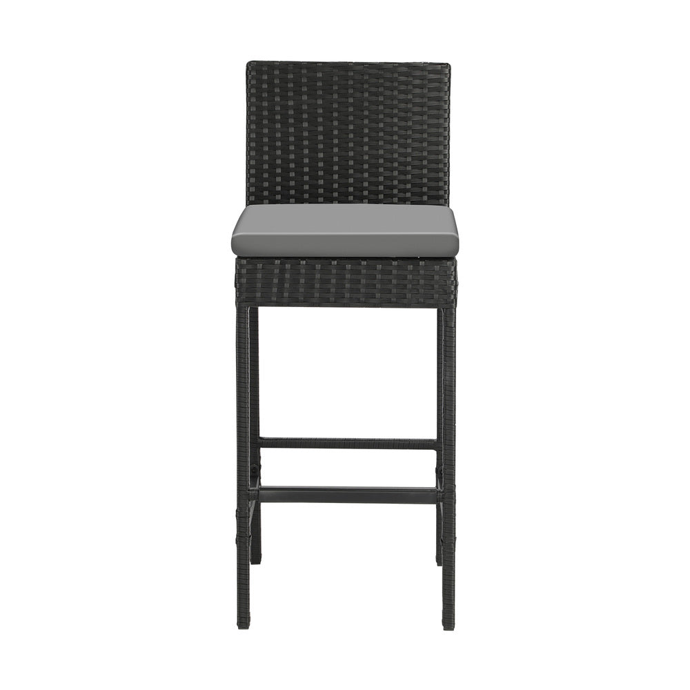 Livsip Outdoor Rattan Bar Stools Patio Dinning Chairs Cafe Garden Furniture 2X-Outdoor Bar Chair-PEROZ Accessories