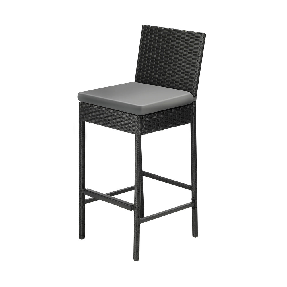 Livsip Outdoor Rattan Bar Stools Patio Dinning Chairs Cafe Garden Furniture 2X-Outdoor Bar Chair-PEROZ Accessories