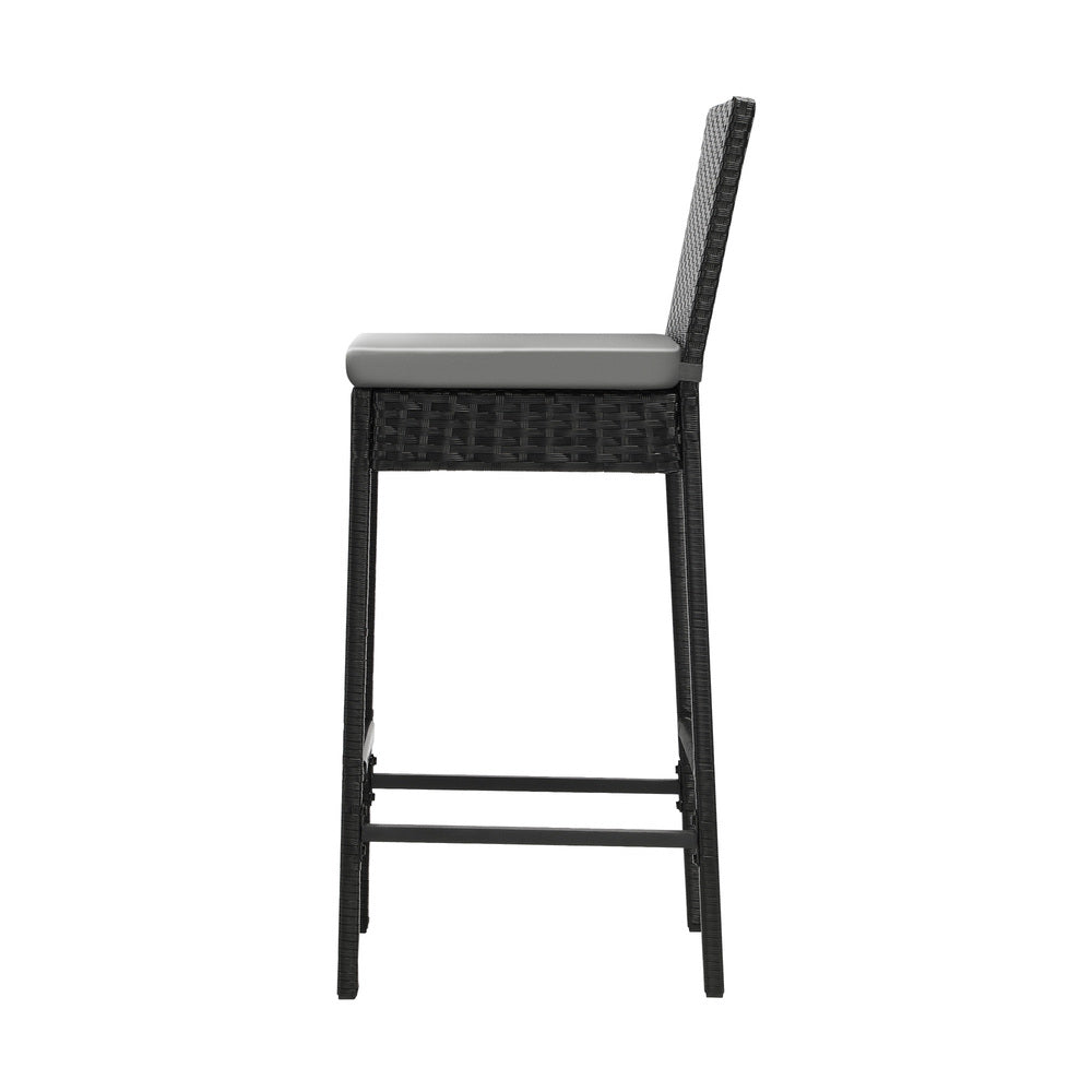 Livsip Outdoor Rattan Bar Stools Patio Dinning Chairs Cafe Garden Furniture 2X-Outdoor Bar Chair-PEROZ Accessories