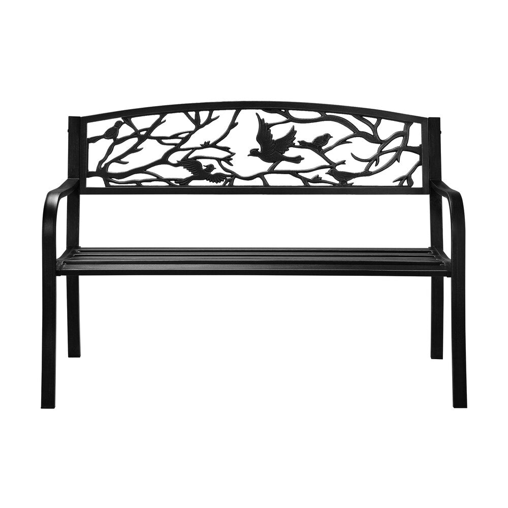 Livsip Garden Bench Seat Outdoor Chair Furniture Backyard Patio Bird Pattern-Outdoor Benches-PEROZ Accessories