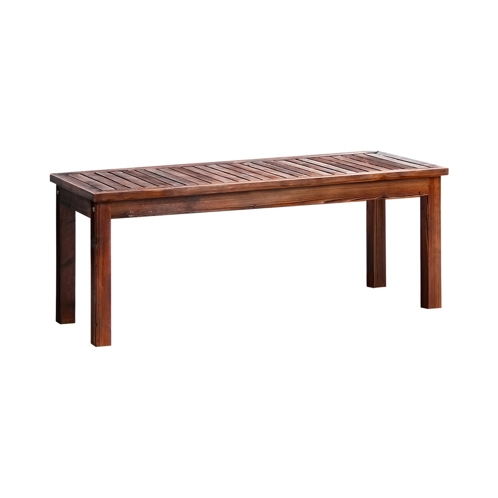 Livsip Wood Patio Dining Chair 120cm Garden Bench Outdoor Slatted Seat Furniture-Outdoor Benches-PEROZ Accessories