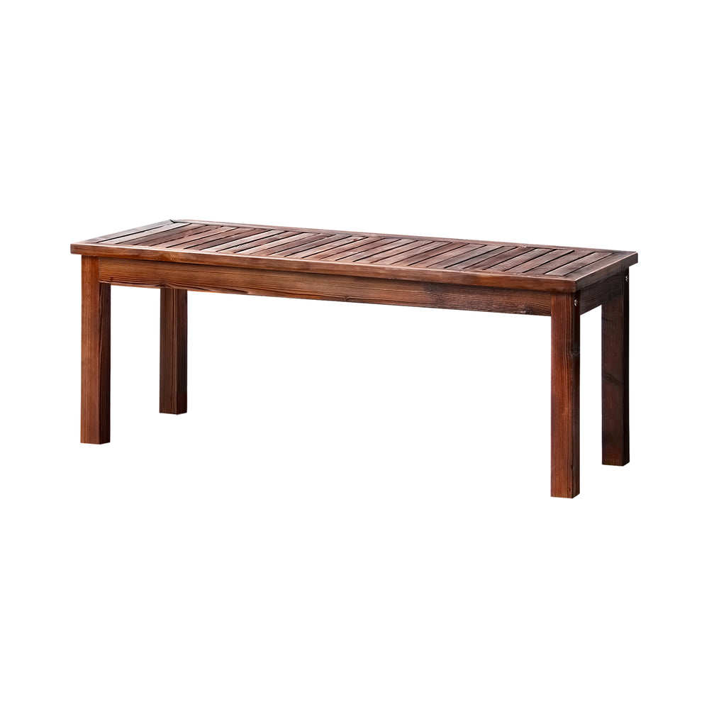Livsip Wood Patio Dining Chair 120cm Garden Bench Outdoor Slatted Seat Furniture-Outdoor Benches-PEROZ Accessories