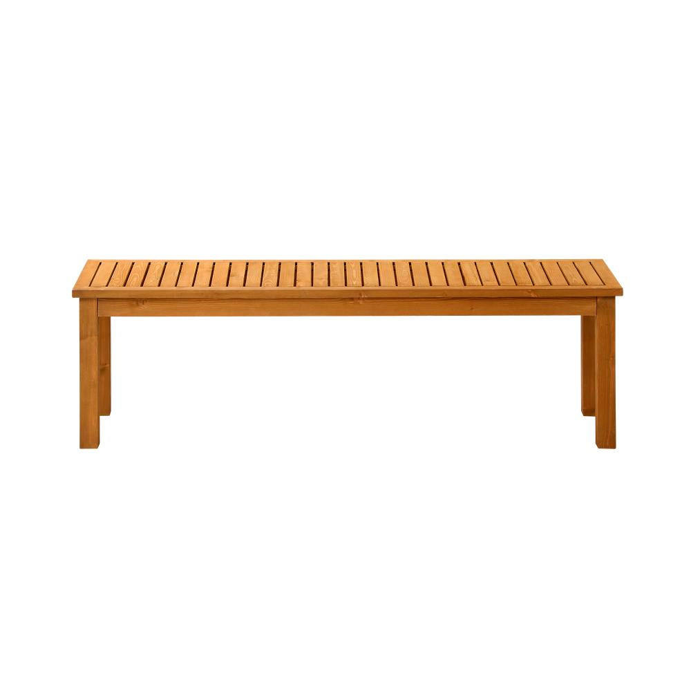 Livsip 150cm Garden Bench Outdoor Wood Patio Dining Chair Slatted Seat 3 Seater-Garden Benches-PEROZ Accessories