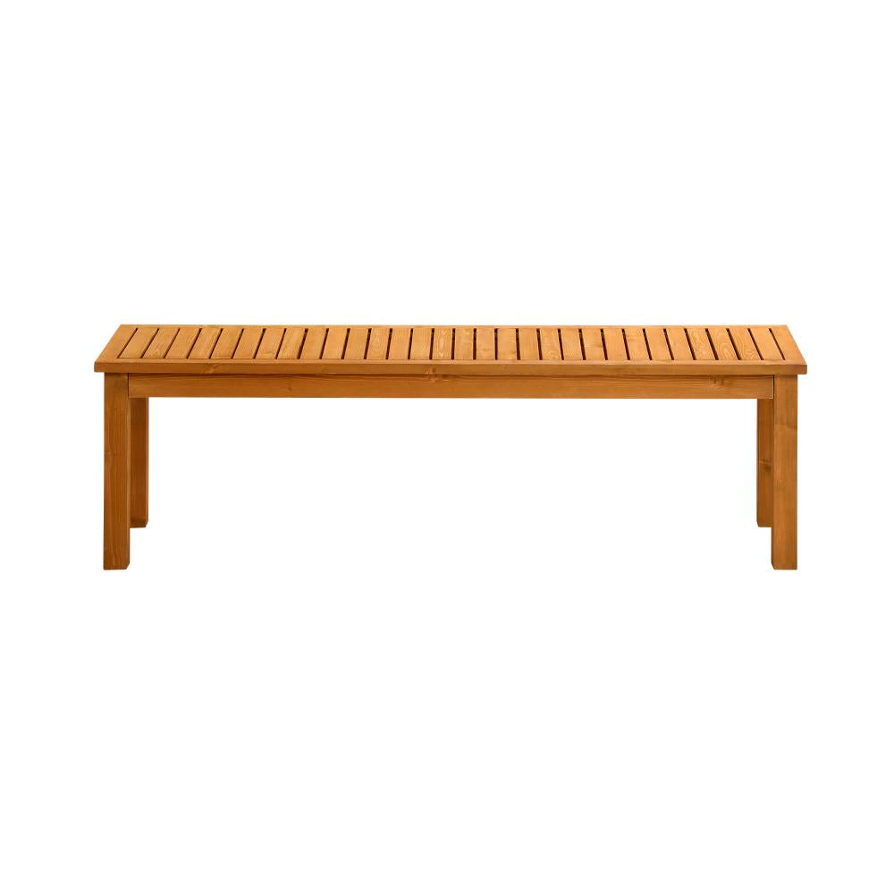 Livsip 150cm Garden Bench Outdoor Wood Patio Dining Chair Slatted Seat 3 Seater-Garden Benches-PEROZ Accessories