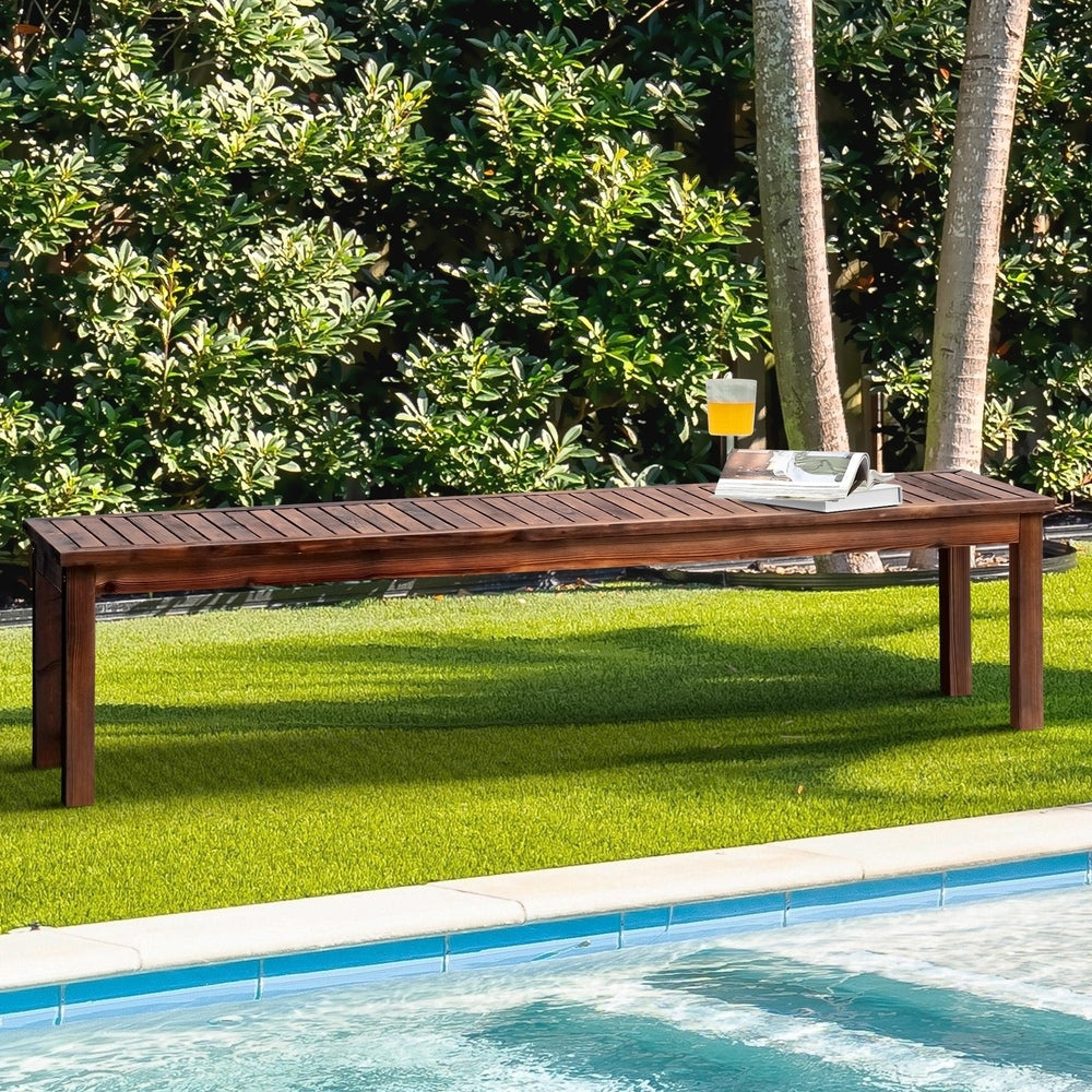 Livsip Garden Bench Wood Patio 190cm Slatted Seat Outdoor Furniture Dining Chair-Outdoor Benches-PEROZ Accessories