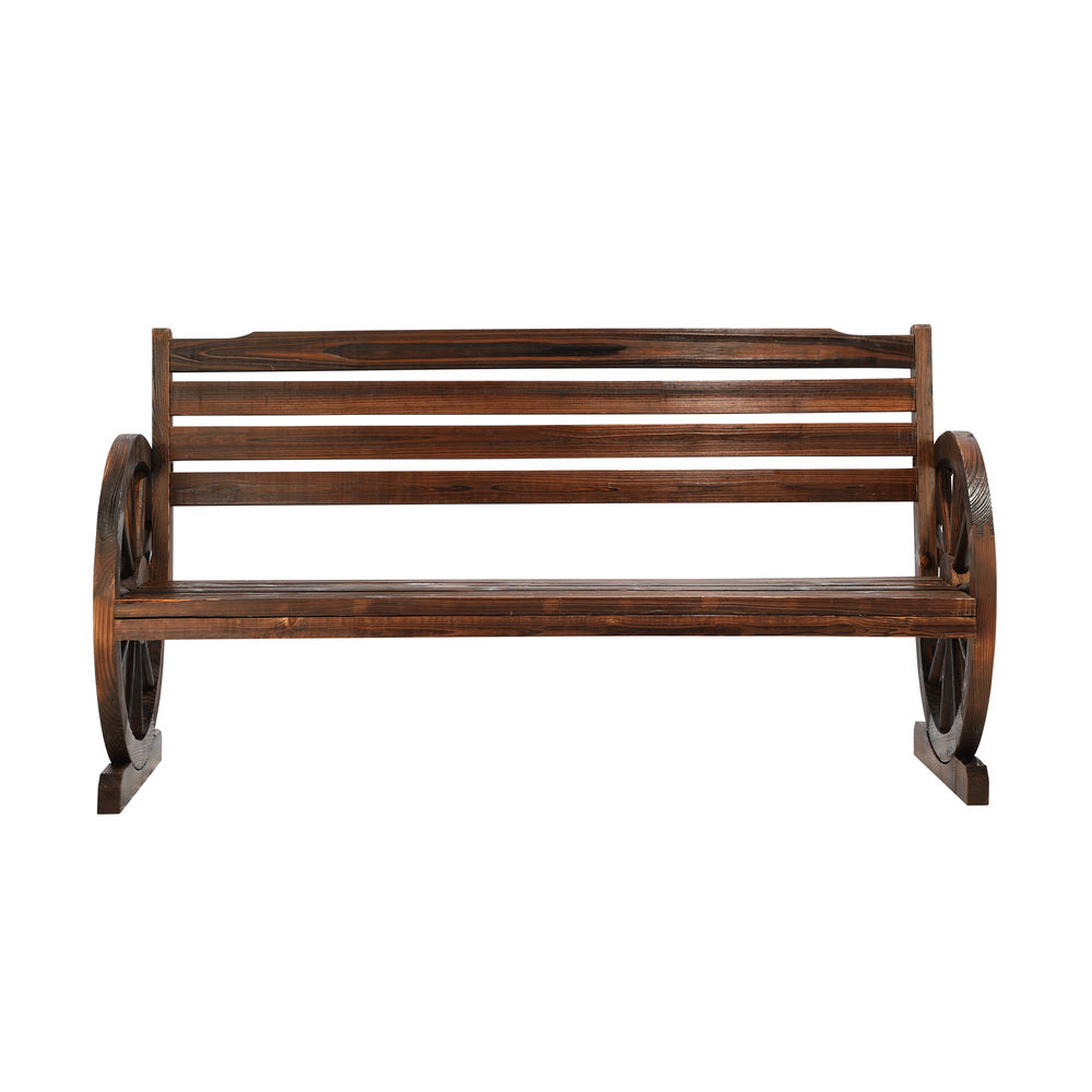 Livsip Garden Bench 3 Seater Outdoor Furniture Wooden Wagon Chair Patio Lounge-Outdoor Benches-PEROZ Accessories