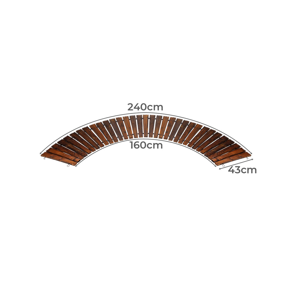 Livsip 2PC Garden Wooden Pathway 8ft Roll-Out Curved-Garden Pathways-PEROZ Accessories