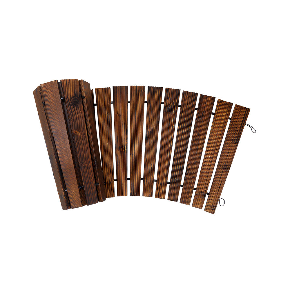 Livsip 2PC Garden Wooden Pathway 8ft Roll-Out Curved-Garden Pathways-PEROZ Accessories