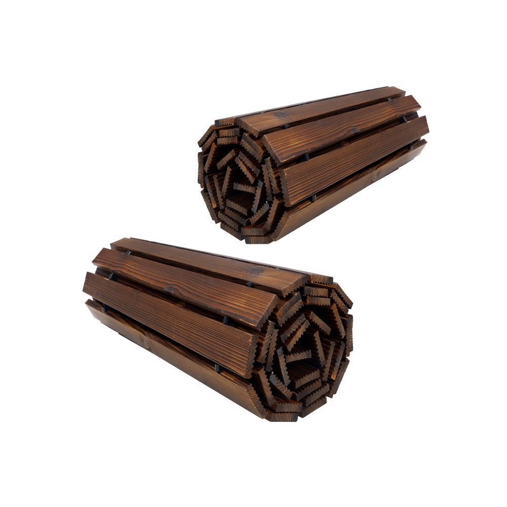 Livsip 2PC Garden Wooden Pathway 8ft Roll-Out Curved-Garden Pathways-PEROZ Accessories