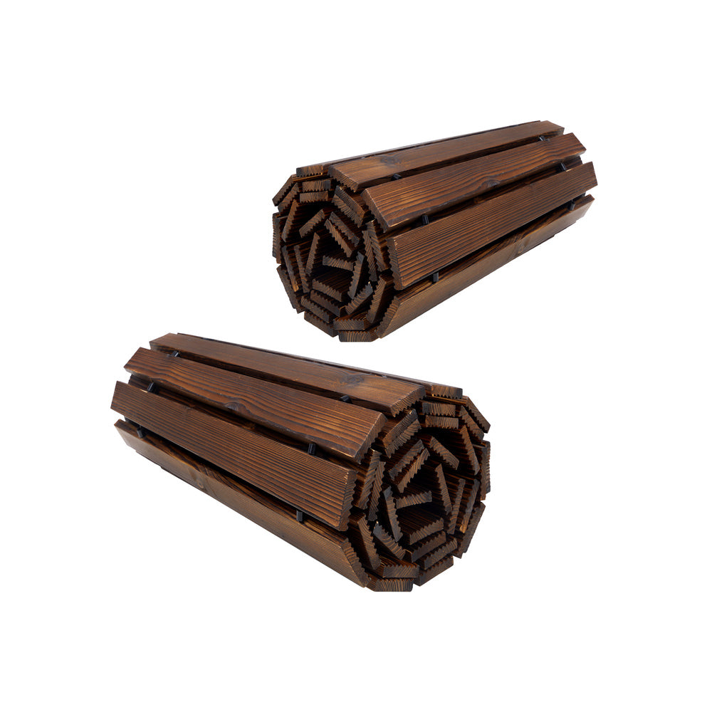 Livsip 2PC Garden Wooden Pathway 8ft Roll-Out Straight Walkway-Garden Pathways-PEROZ Accessories