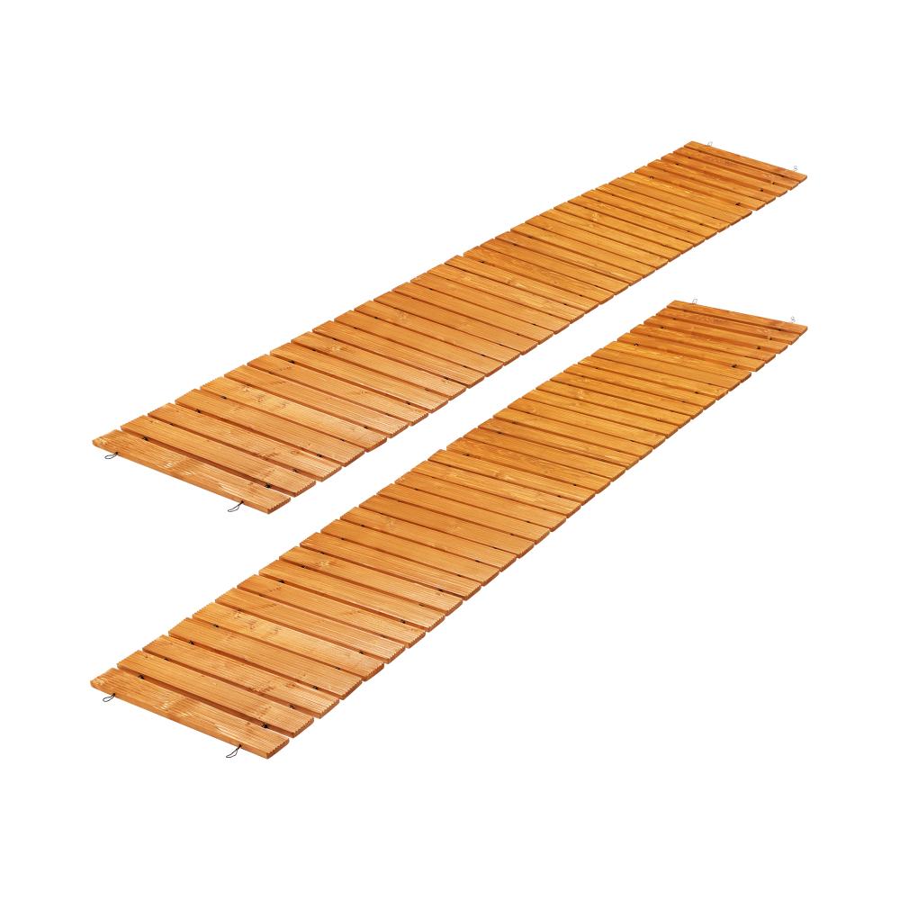 Livsip 2PC Garden Wooden Pathway 8ft Straight Roll-Out-Garden Pathways-PEROZ Accessories
