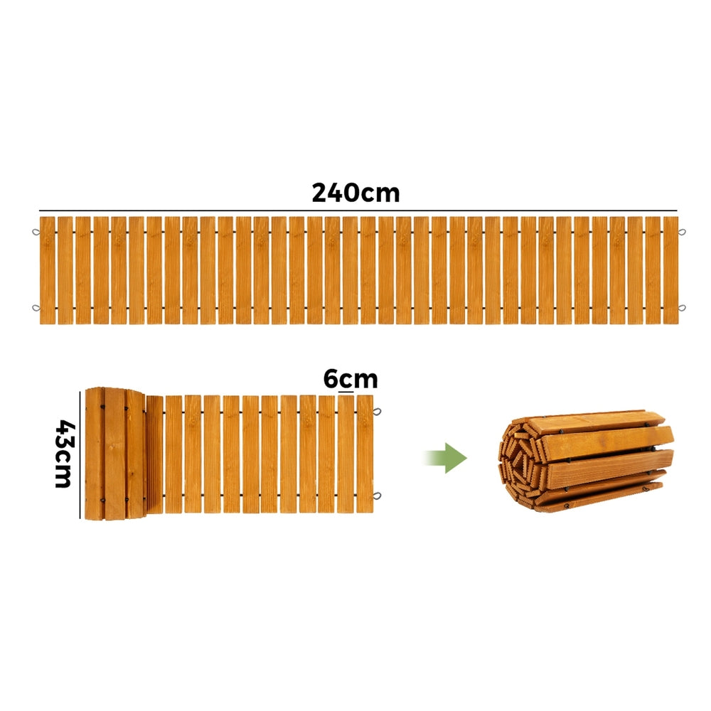 Livsip 2PC Garden Wooden Pathway 8ft Straight Roll-Out-Garden Pathways-PEROZ Accessories
