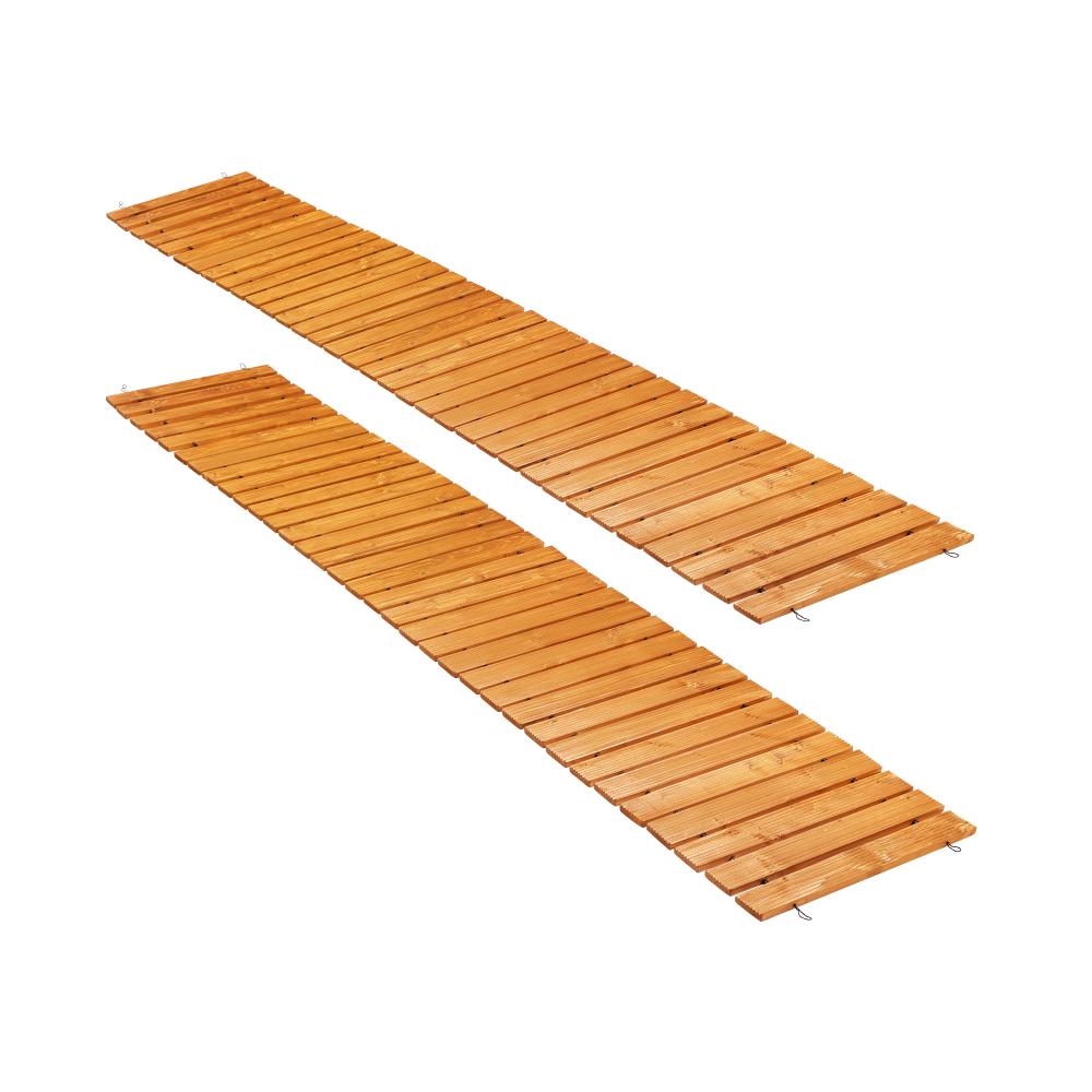 Livsip 2PC Garden Wooden Pathway 8ft Straight Roll-Out-Garden Pathways-PEROZ Accessories