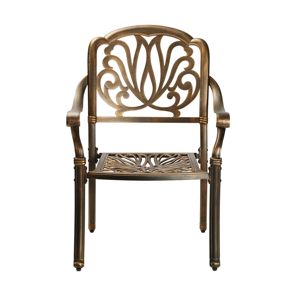 Livsip Outdoor Dining Chairs Cast Aluminium Patio Garden Furniture Set of 2-Outdoor Dining Sets-PEROZ Accessories