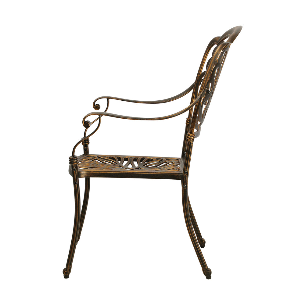 Livsip Outdoor Dining Chairs Cast Aluminium Patio Garden Furniture Set of 2-Outdoor Dining Sets-PEROZ Accessories