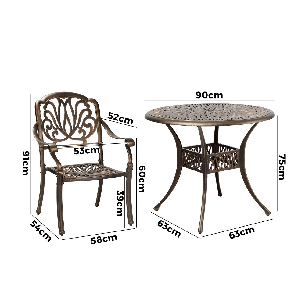 Livsip Outdoor Furniture 5 Piece Dining Set Chairs Table Bistro Set Patio Garden-Outdoor Dining Sets-PEROZ Accessories