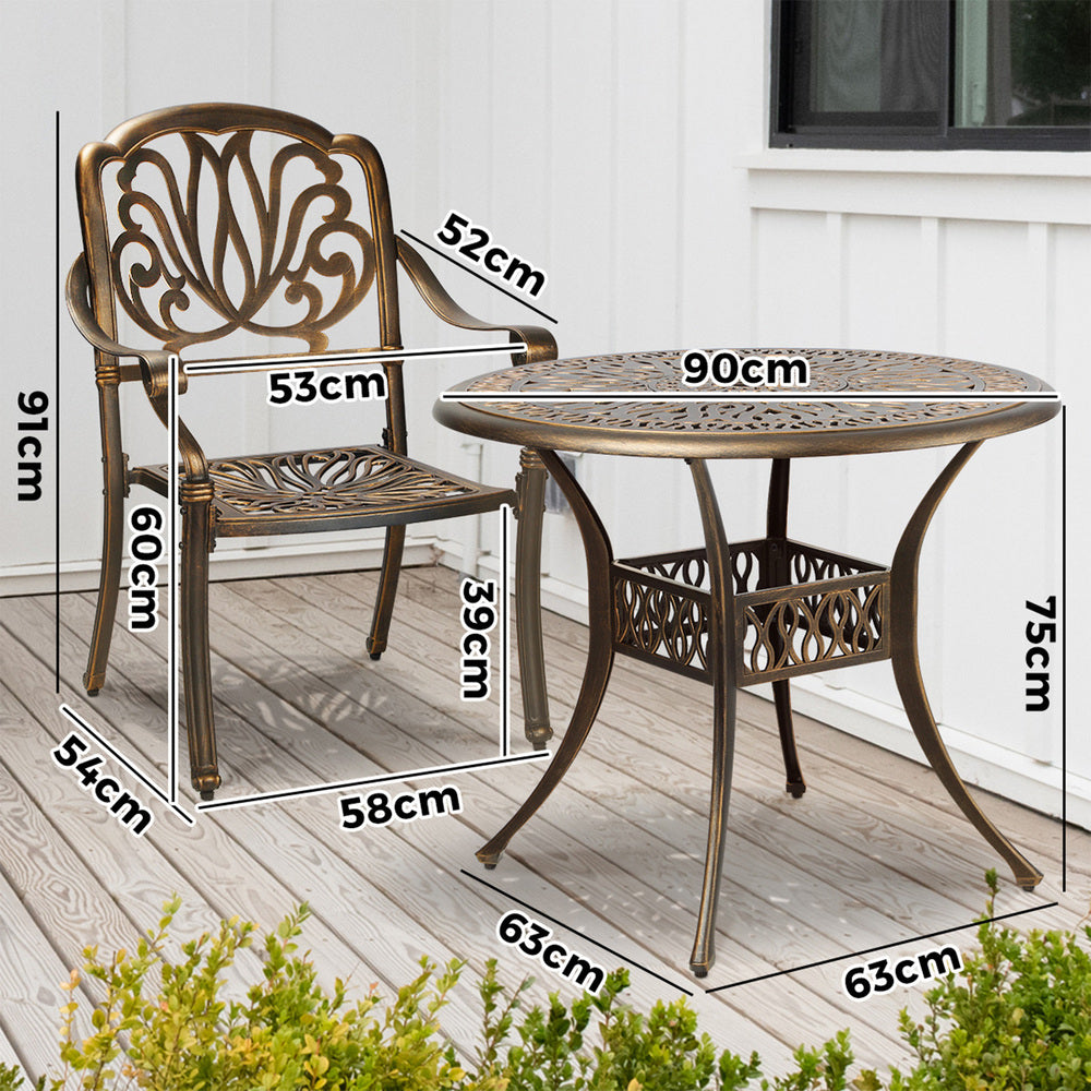 Livsip Outdoor Furniture 5 Piece Dining Set Chairs Table Bistro Set Patio Garden-Outdoor Dining Sets-PEROZ Accessories