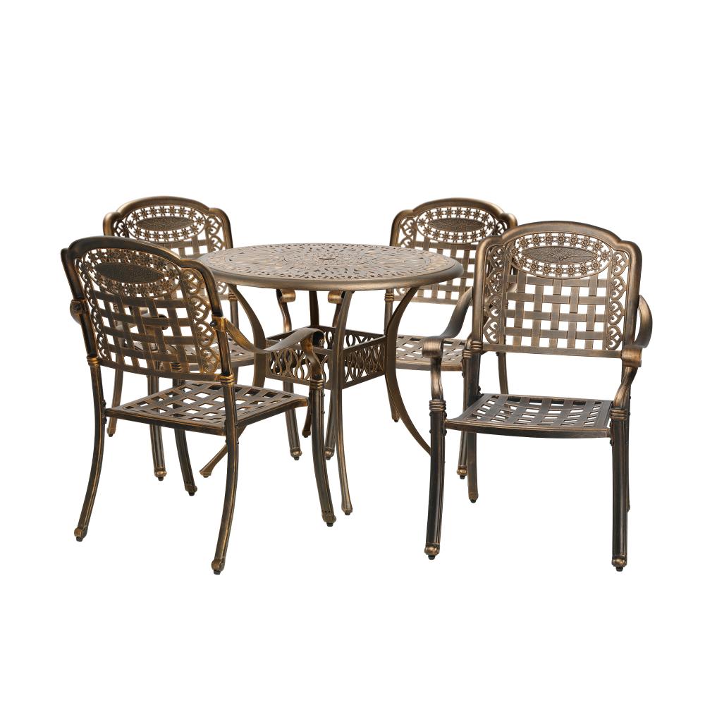 Livsip Outdoor Setting Dining Chairs Bistro Set Patio Garden Furniture 5 Piece-Outdoor Dining Sets-PEROZ Accessories