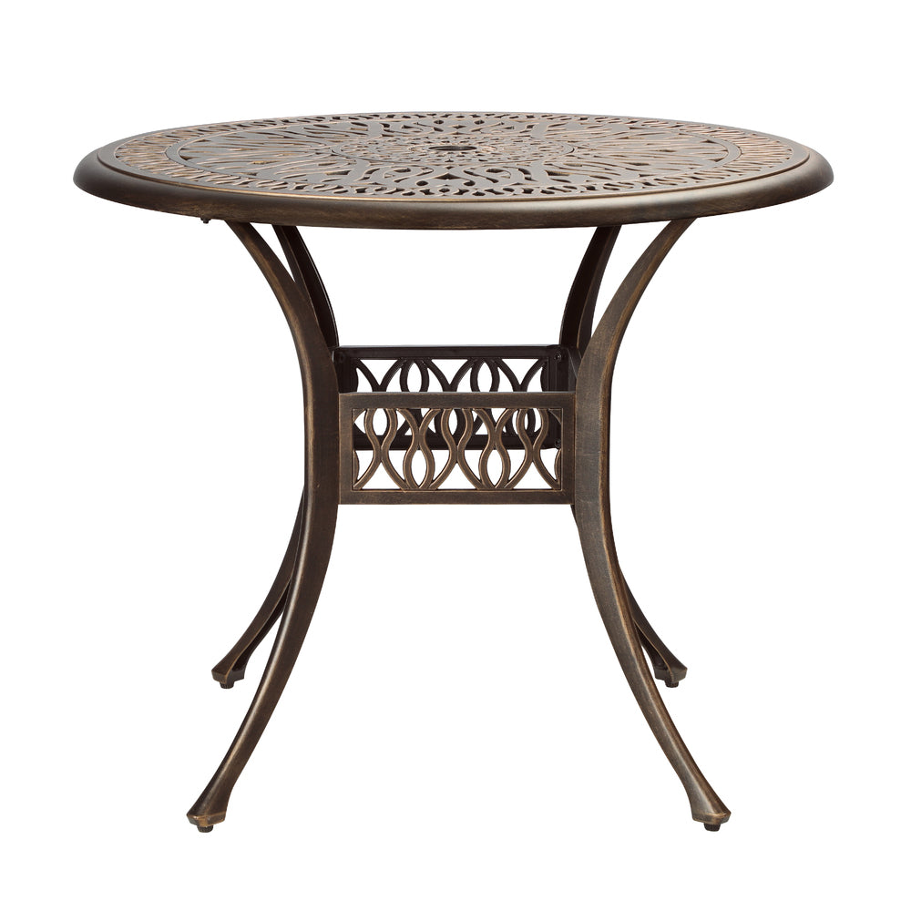 Livsip Garden Table Bronze Cast Aluminium Outdoor Patio Dining Side Table 75cm-Outdoor Dining Sets-PEROZ Accessories