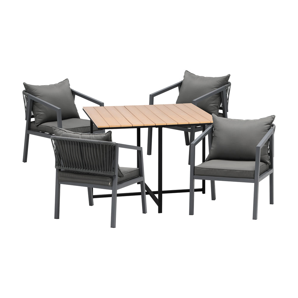 Livsip 4 Seater Outdoor Dining Set Garden Table Chairs Setting-Outdoor Dining Sets-PEROZ Accessories