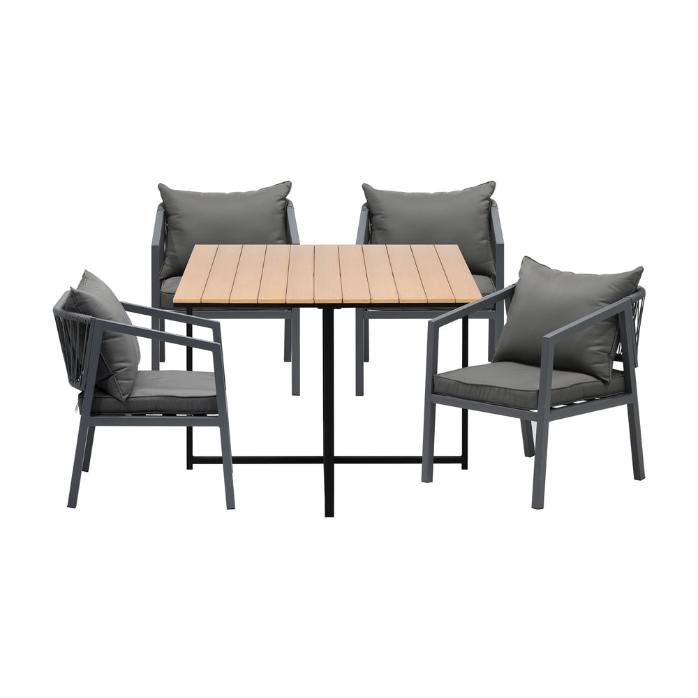 Livsip 4 Seater Outdoor Dining Set Garden Table Chairs Setting-Outdoor Dining Sets-PEROZ Accessories