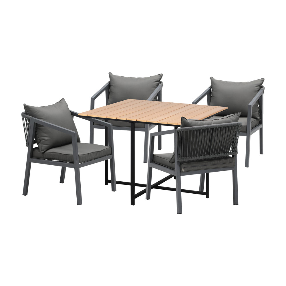 Livsip 4 Seater Outdoor Dining Set Garden Table Chairs Setting-Outdoor Dining Sets-PEROZ Accessories