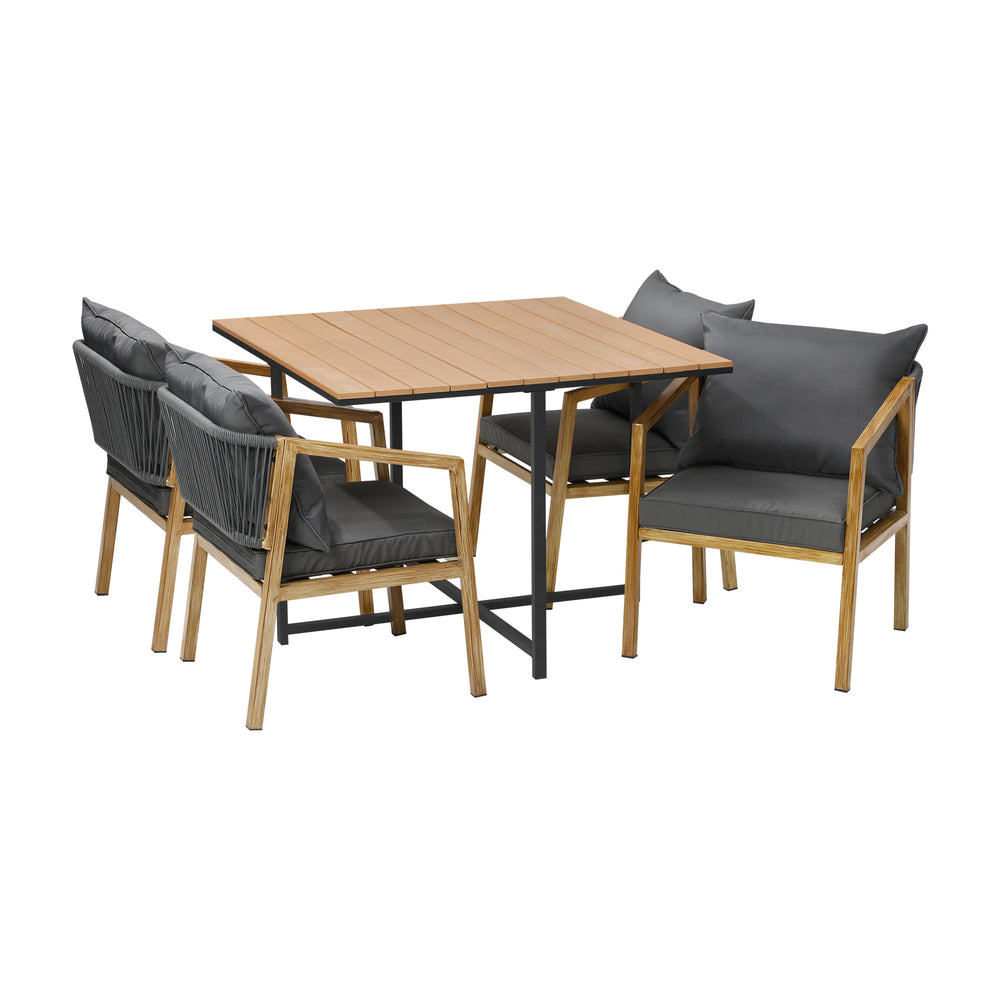 Livsip 5PCS Outdoor Patio Set Table&Armchair Dining Set-Outdoor Dining Sets-PEROZ Accessories