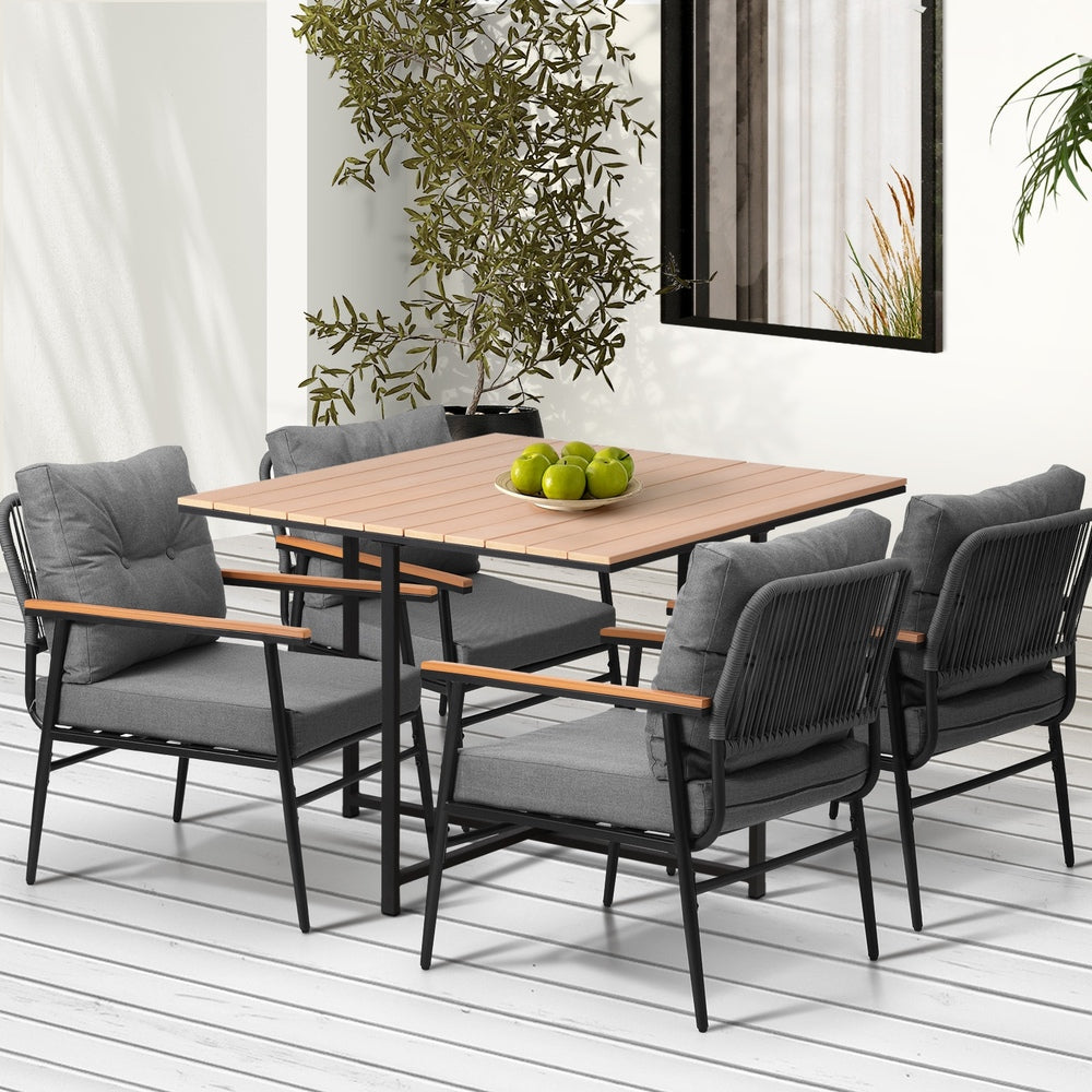 Livsip Outdoor Dining Set Garden Table and Chairs 4 Seater-Outdoor Dining Set-PEROZ Accessories